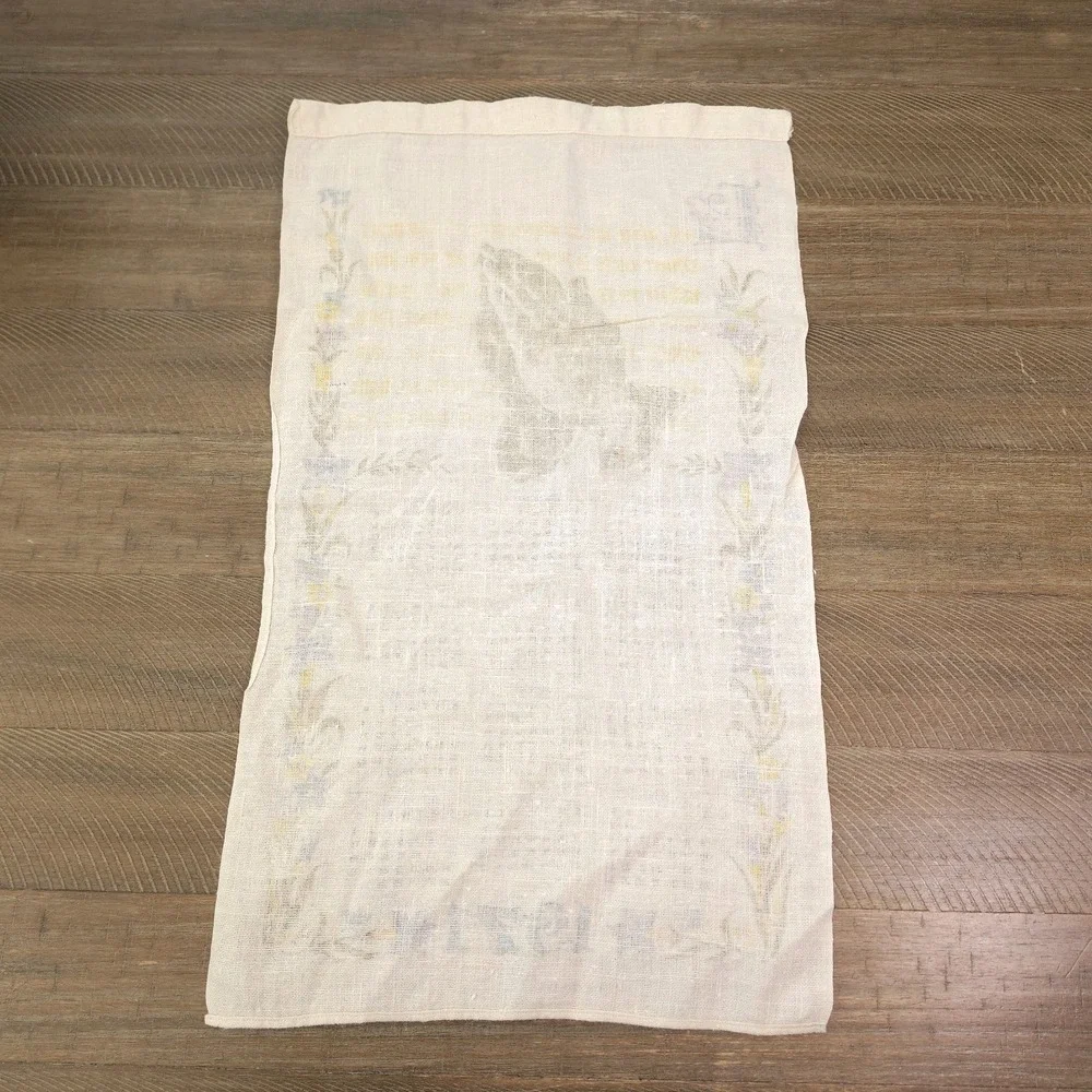 Vintage 1971 Floral and Prayer ‎ of St. Francis Linen Tea Towel Calendar VGC